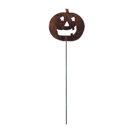 VILLAGE WROUGHT IRON Pumpkin Rusted Garden Stake RGS-25